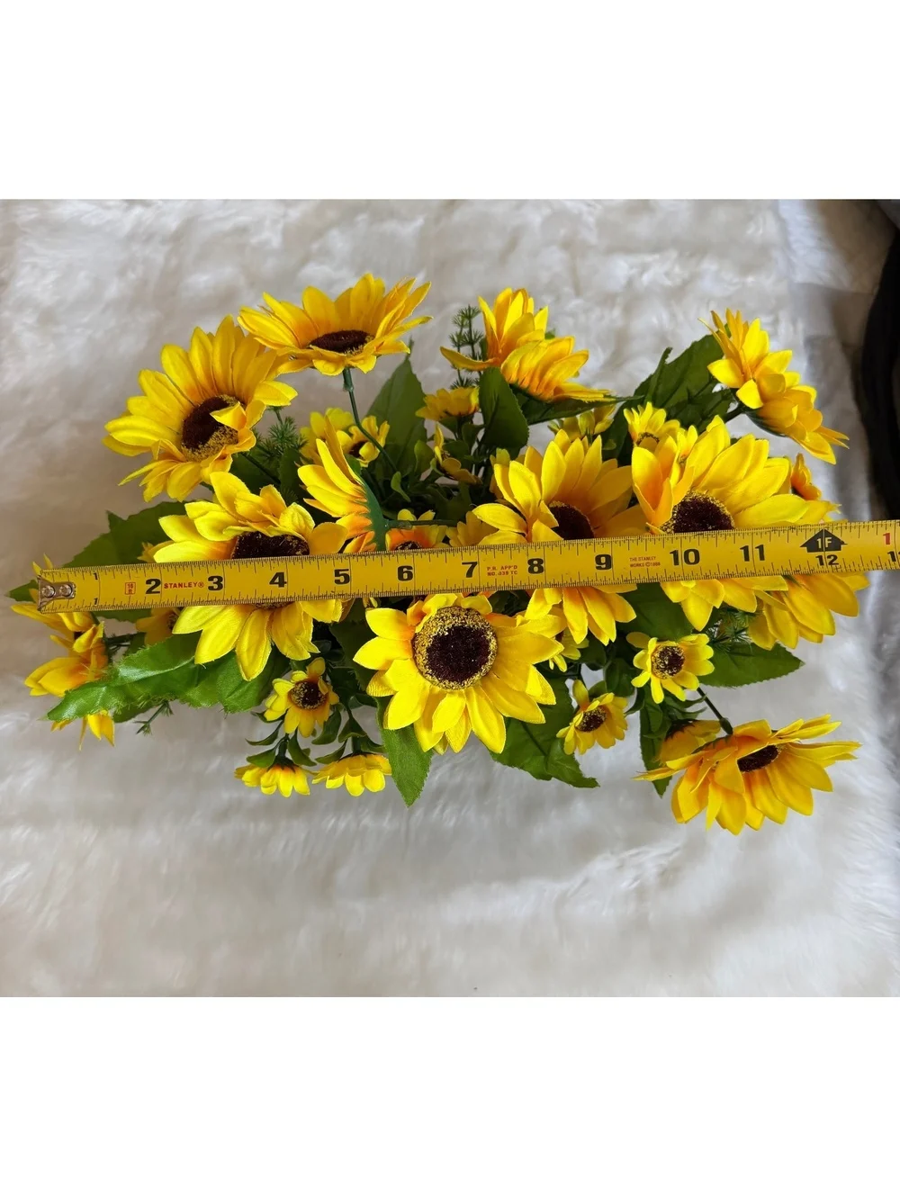 Artificial Sunflower Floral Arrangement in Decorative Metal